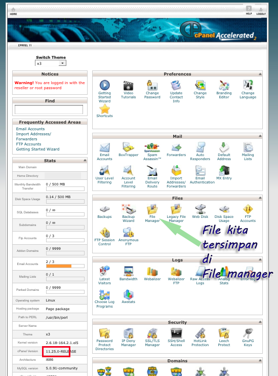 file manager domain hosing