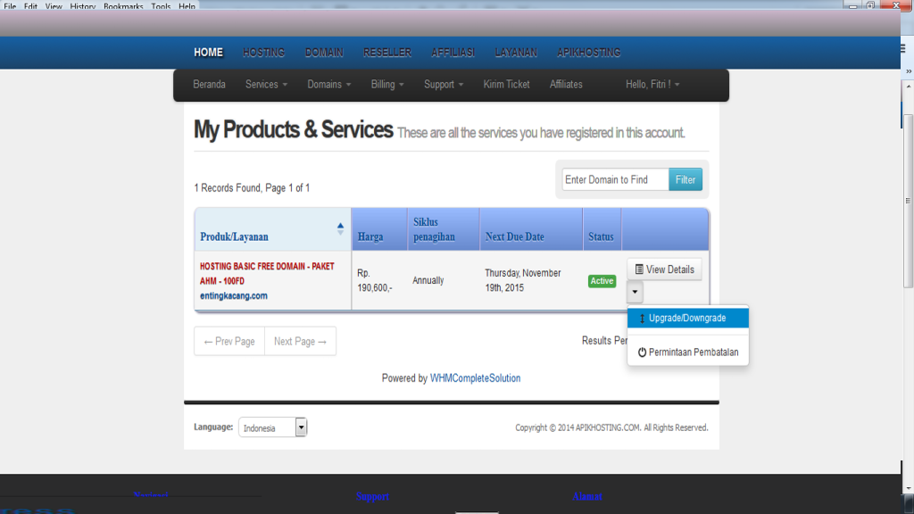 langkah upgrade hosting upgrade2 apikhosting